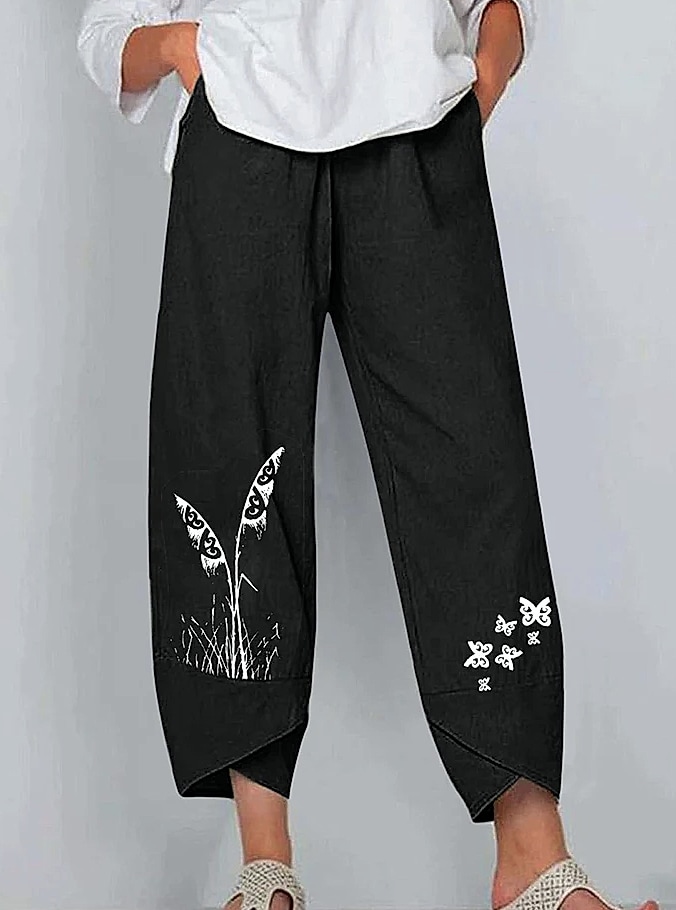 INSTYLISH Vintage Cotton Linen Harem Pants High Waist — feature highlights