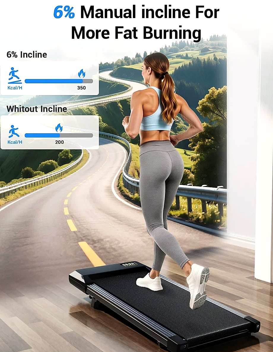 Superun 2.5HP Foldable Under Desk Treadmill Walking Pad — scale reference