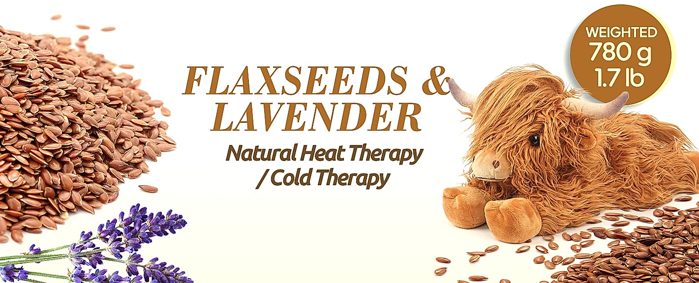 Cuckool Highland Cow Plush Heating Pad with Lavender Scent — scale reference