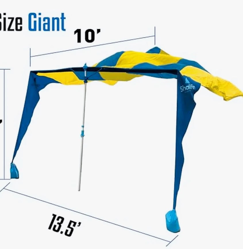 Shark Fin Shade Beach Tent UPF 50+ Wind Sun Canopy — feature highlights