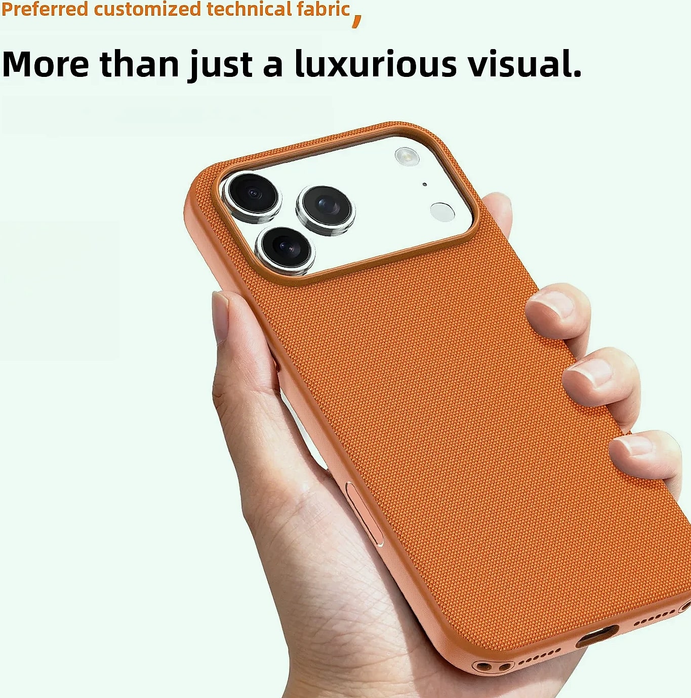 Techwoven Fabric Magnetic Phone Case for iPhone 15/16/17 — scale reference