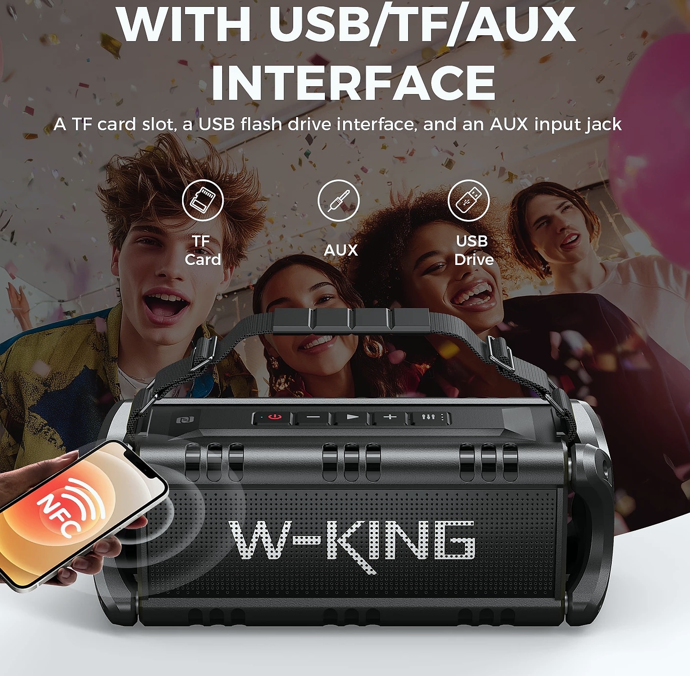 W-King D8 Bluetooth Speaker 50W IPX6 Waterproof Portable — build progress