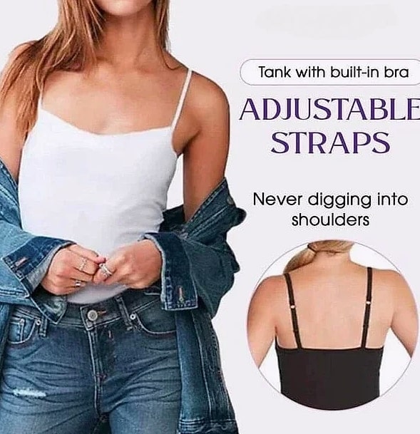 WONTIVE Women's Padded Camisole Tank with Built-In Bra — assembled view