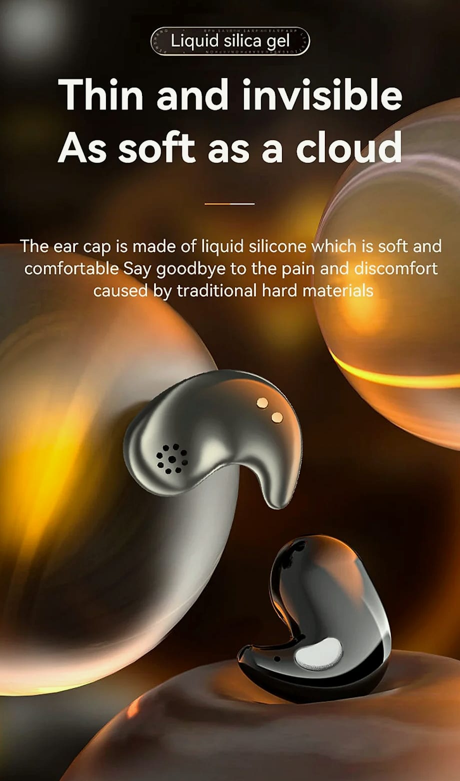 Y29 Bluetooth Sleep Earbuds IPX7 Waterproof Wireless — close-up details