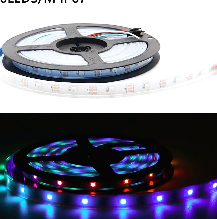 TNALANT WS2812B Addressable LED Strip 5V RGB Pixels — size comparison