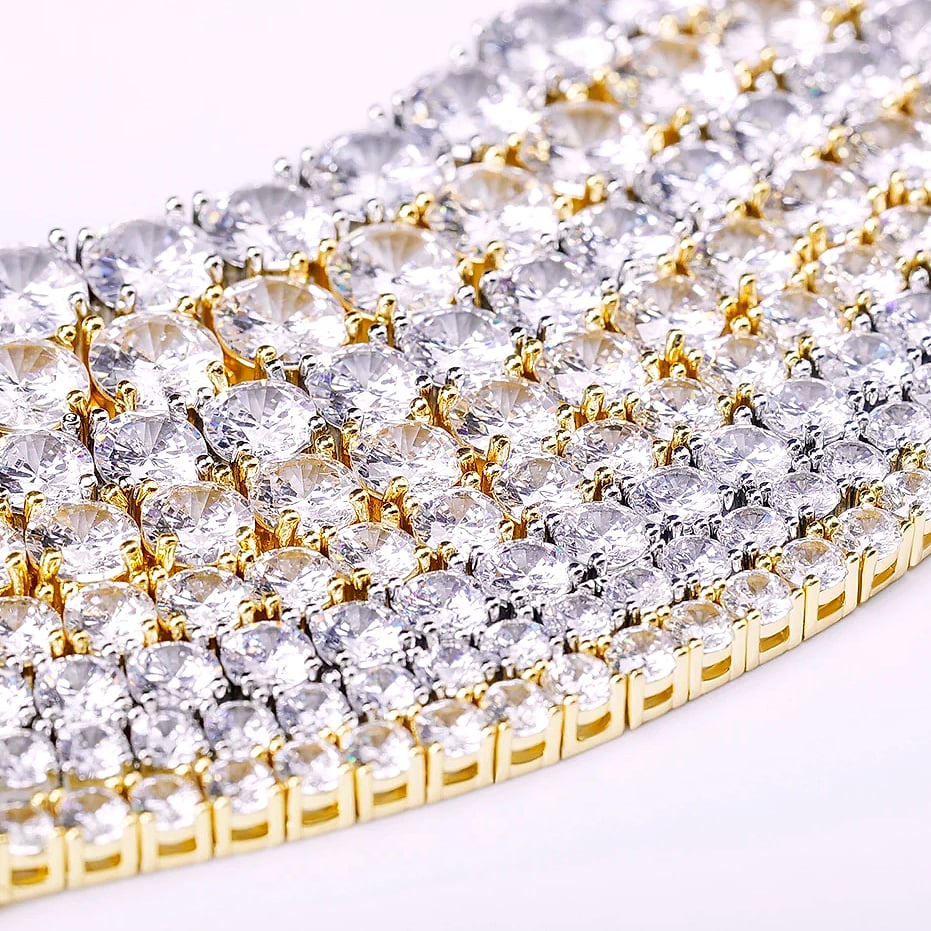TOPGRILLZ 3-6MM Tennis Chain Bracelet Sterling Silver CZ — scale reference