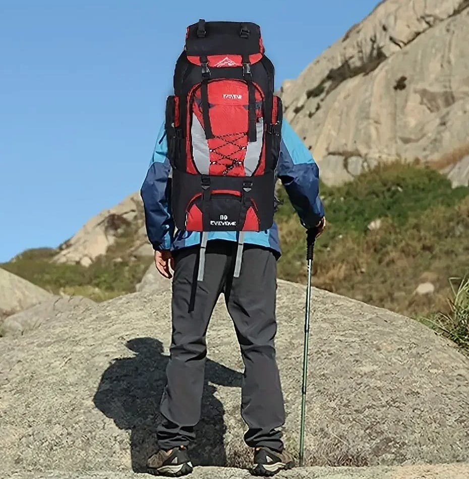 70L Outdoor Sports Backpack for Hiking and Camping — parts overview