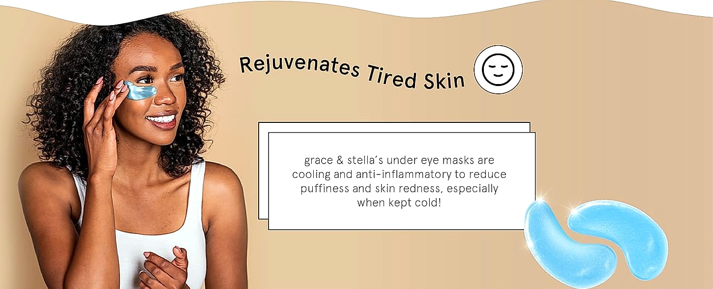 Grace & Stella Gold Under Eye Mask for Dark Circles, 24 — size comparison