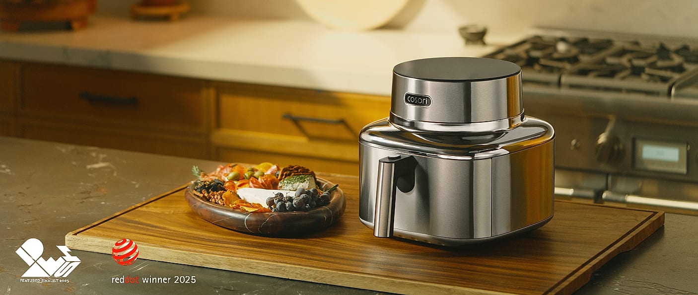 Cosori 9-in-1 Air Fryer 6 Qt, PFAS-Free Ceramic Cooking — interior detail