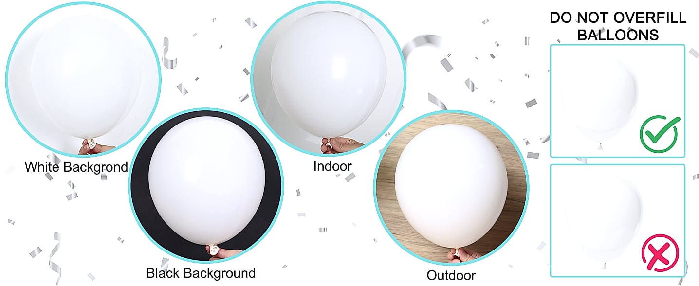 Rubfac White Latex Balloons 129pc Garland Arch Kit — assembled view