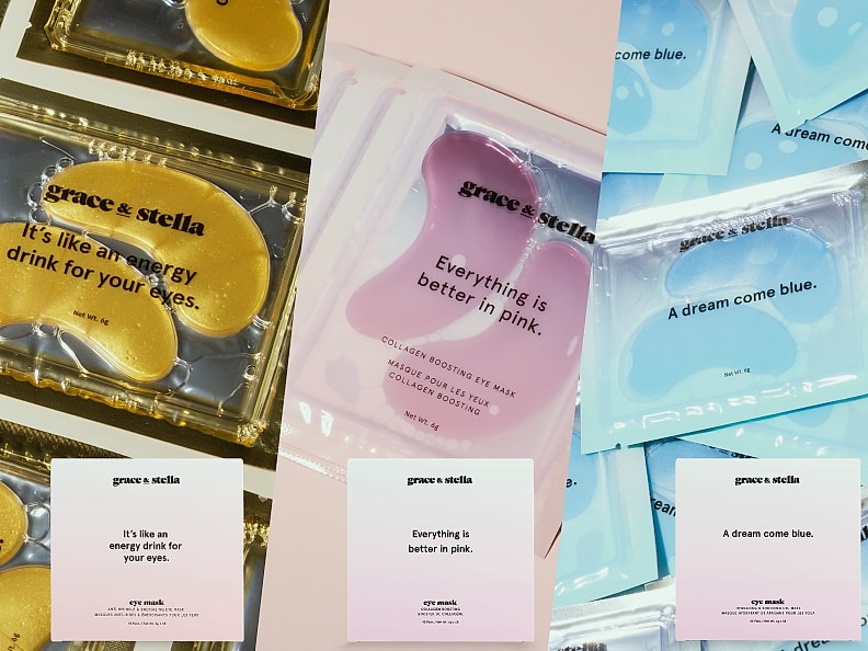 Grace & Stella Gold Under Eye Mask for Dark Circles, 24 — assembled view