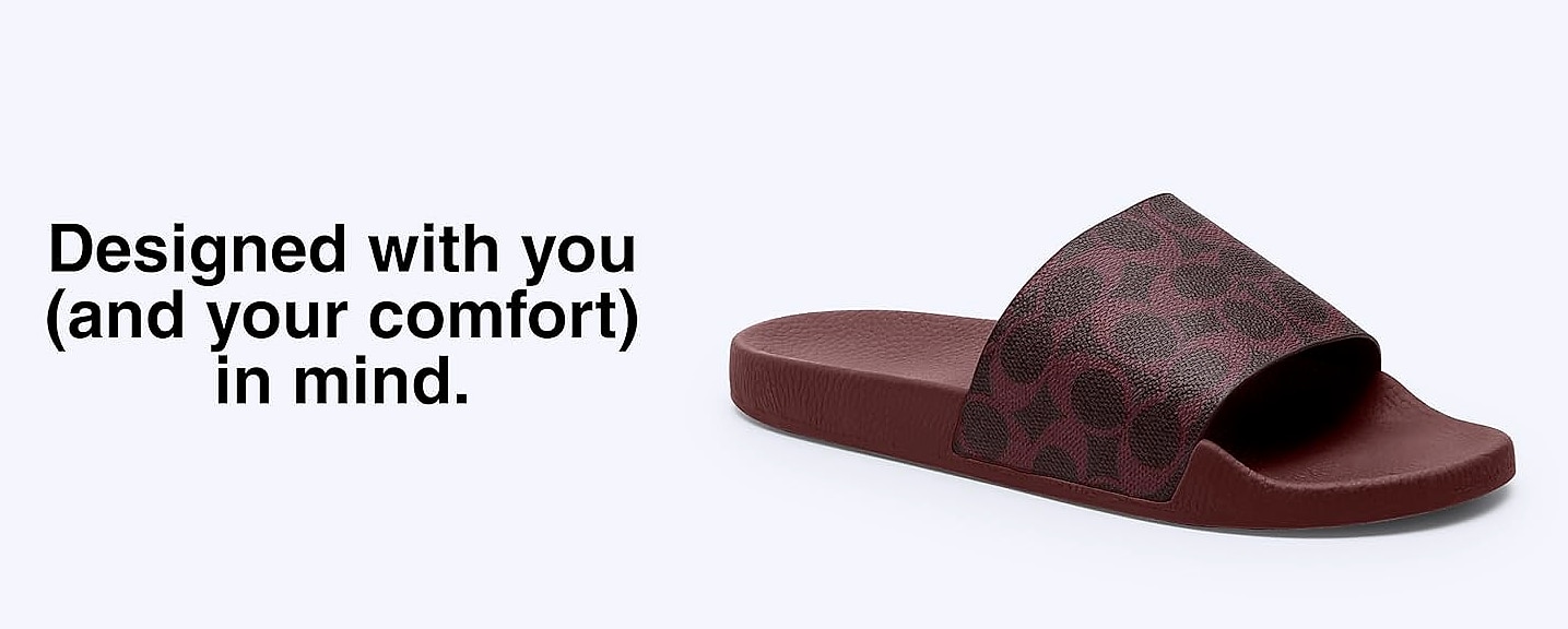 Coach Women's Brynn Shearling Sandal in Suede — scale reference