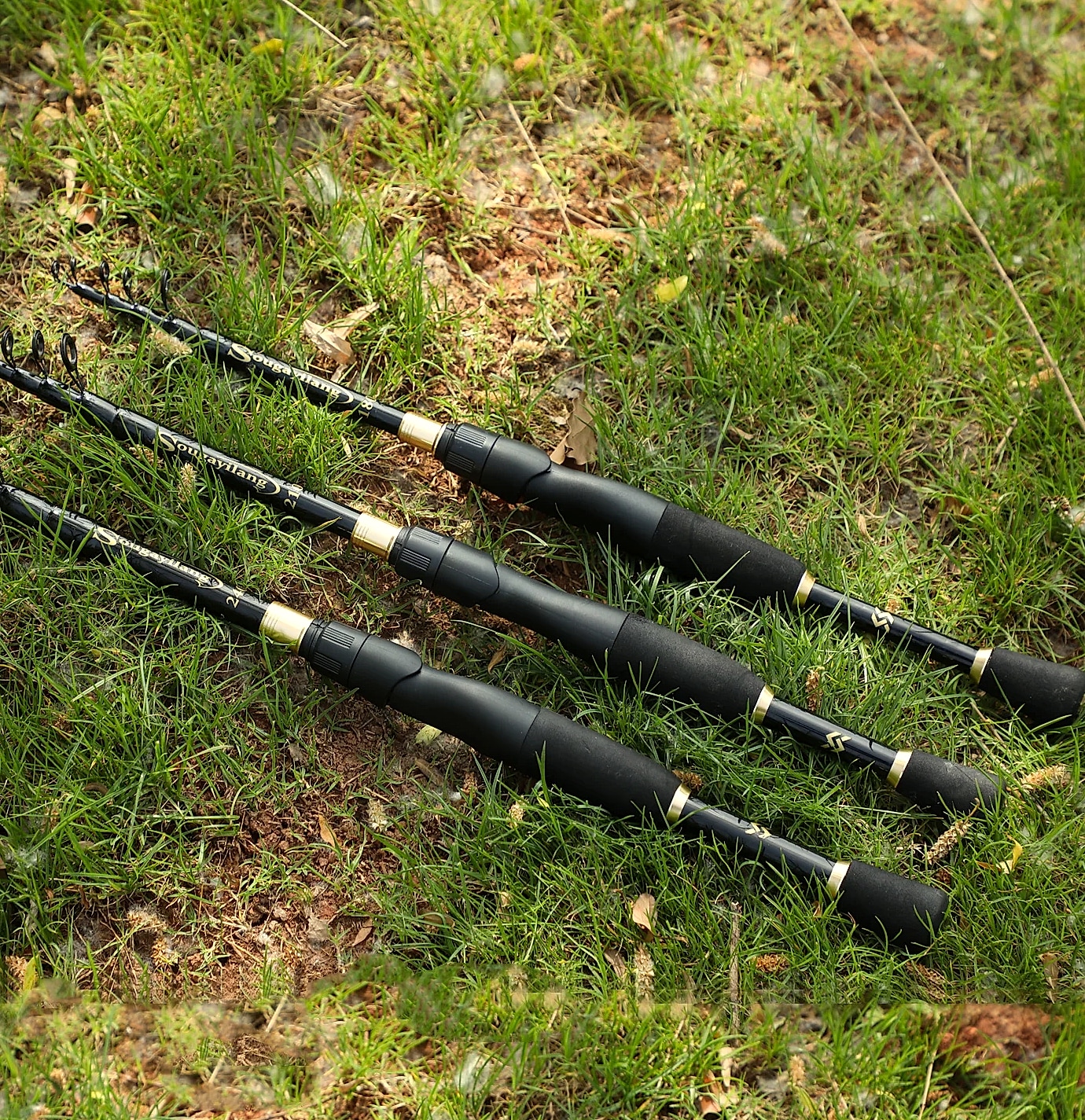 Sougayilang Telescopic Spinning Fishing Rod Carbon Fiber — assembled view