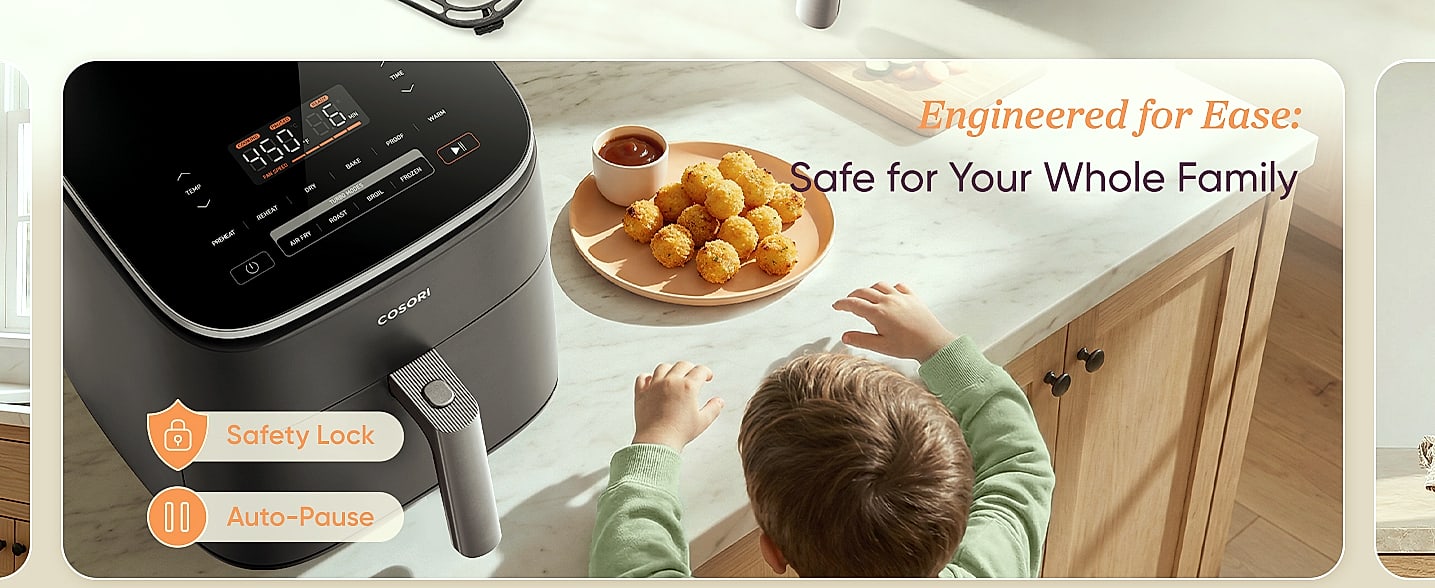 Cosori 9-in-1 Air Fryer 6 Qt, PFAS-Free Ceramic Cooking — package contents