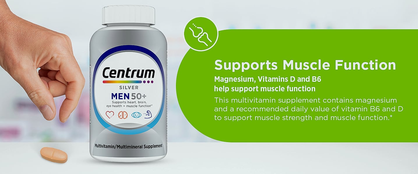 Centrum Silver Men 50+ Multivitamin with D3 and Zinc — assembled view