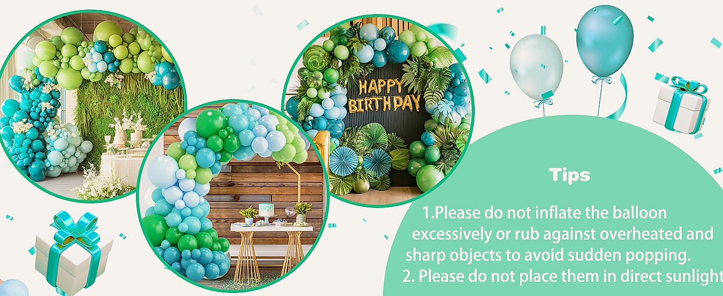 Rubfac White Latex Balloons 129pc Garland Arch Kit — close-up details
