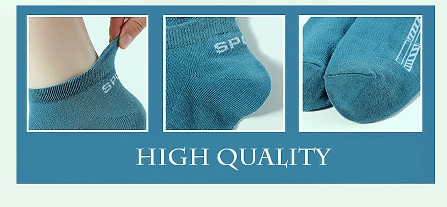 Men's Breathable Mesh Cotton Socks 10 Pairs Short Tube — close-up details