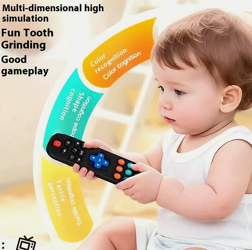 Baby TV Remote Control Teething Toy for 0-12 Months — scale reference