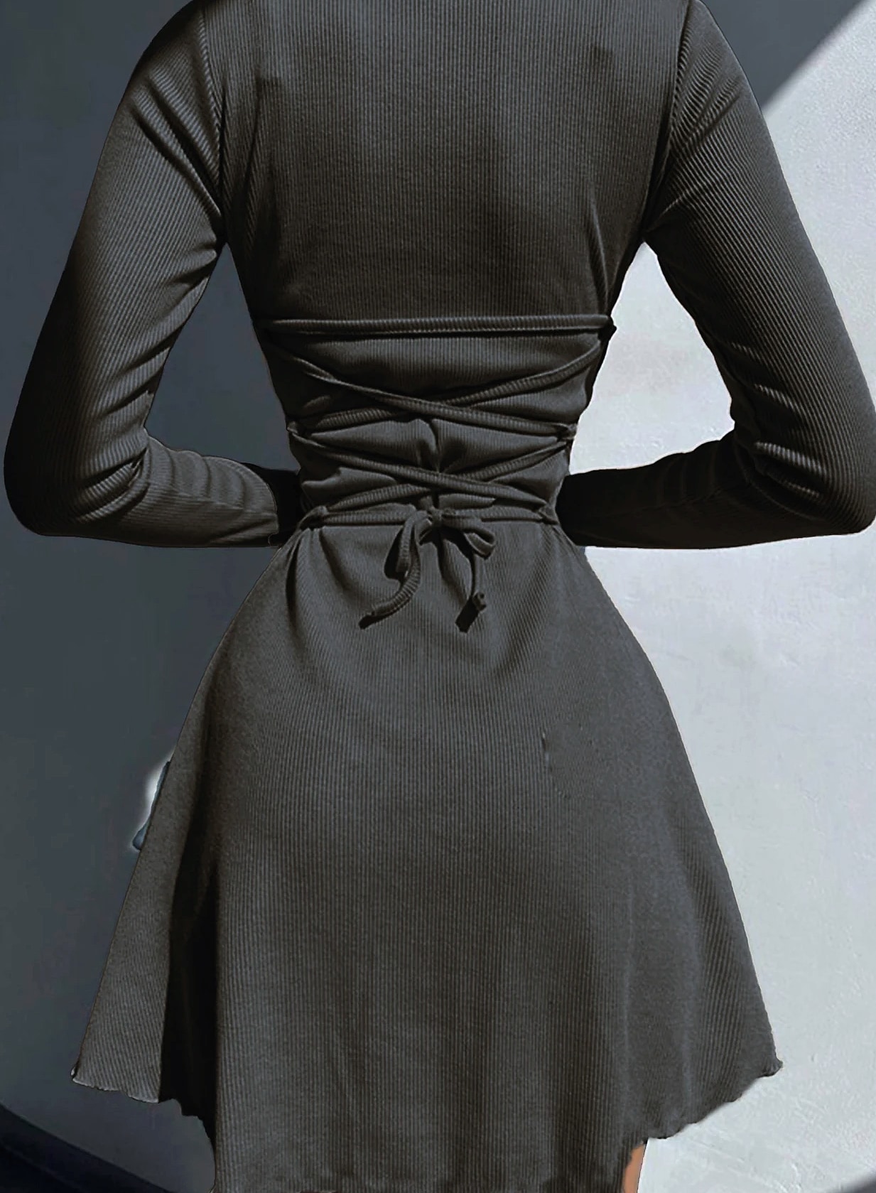 Women's Long Sleeve Bodycon Mini Dress — size comparison