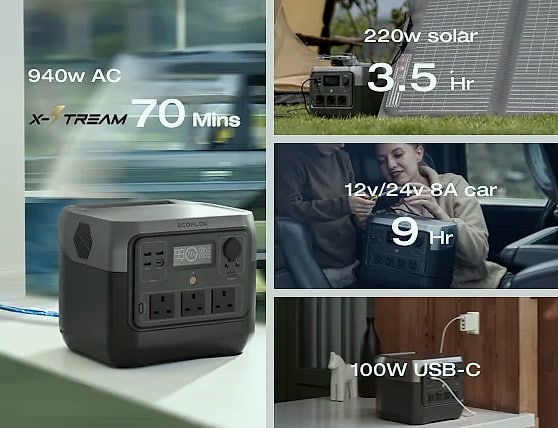 ECOFLOW RIVER 2 Pro 716Wh portable power station solar — close-up details