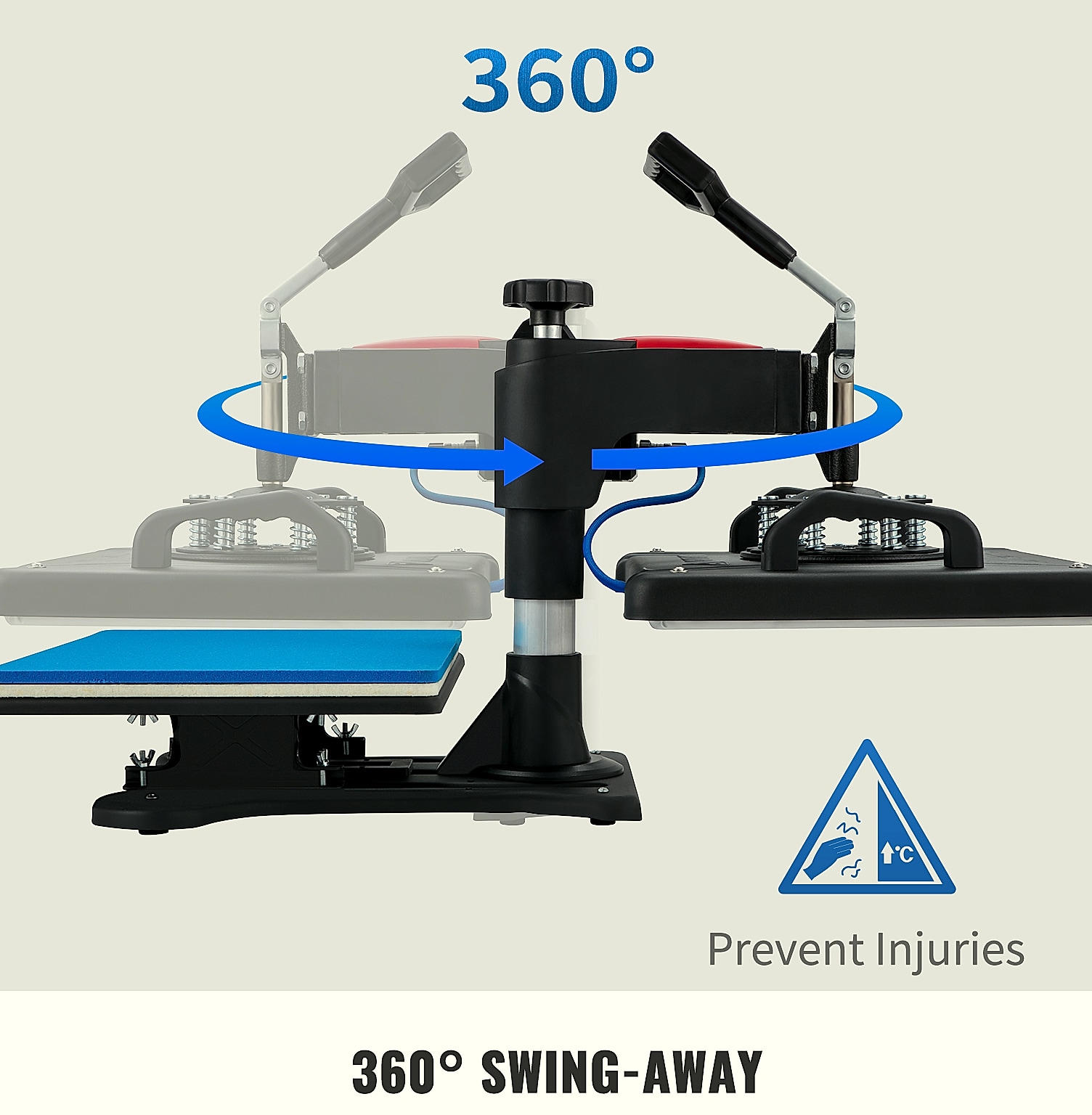 SucceBuy 5-in-1 Heat Press Machine 12x15in Clamshell — scale reference