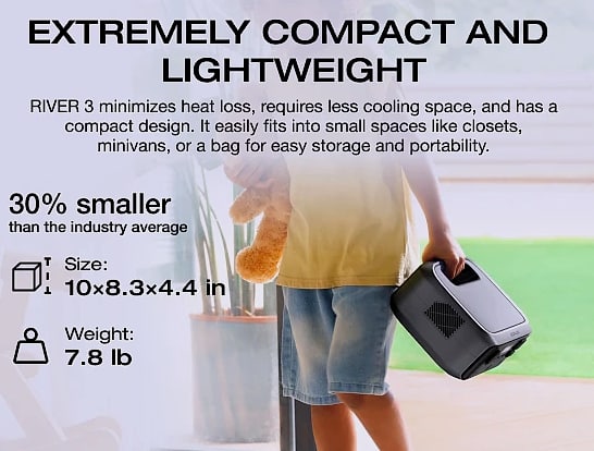 EcoFlow River 3 230Wh Portable Power Station with AC output — package contents
