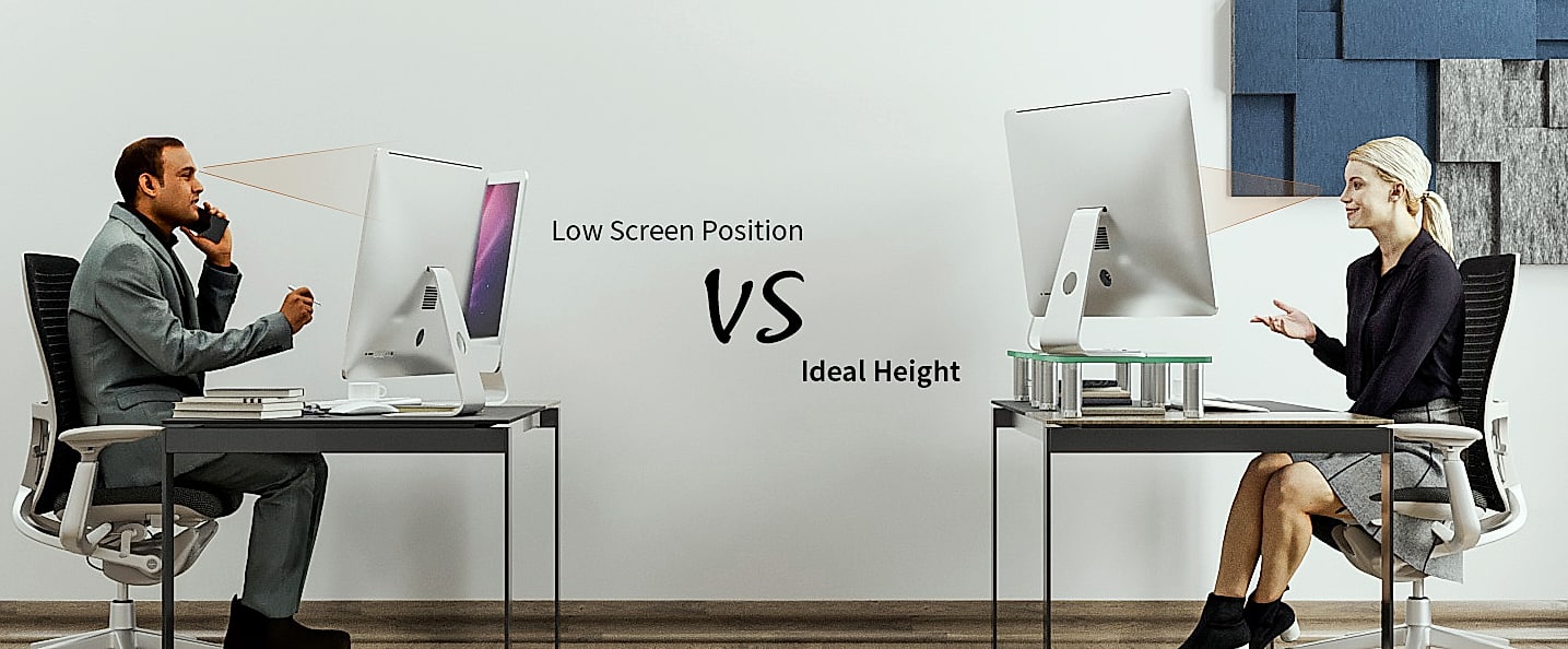 Hemudu Monitor Riser Stand 2 Pack Height Adjustable — package contents
