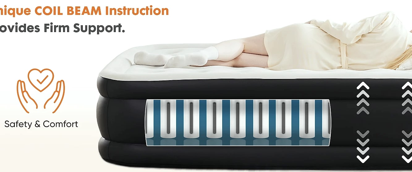 JHK Queen Twin Size Air Mattress Double Height 660 lbs — scale reference