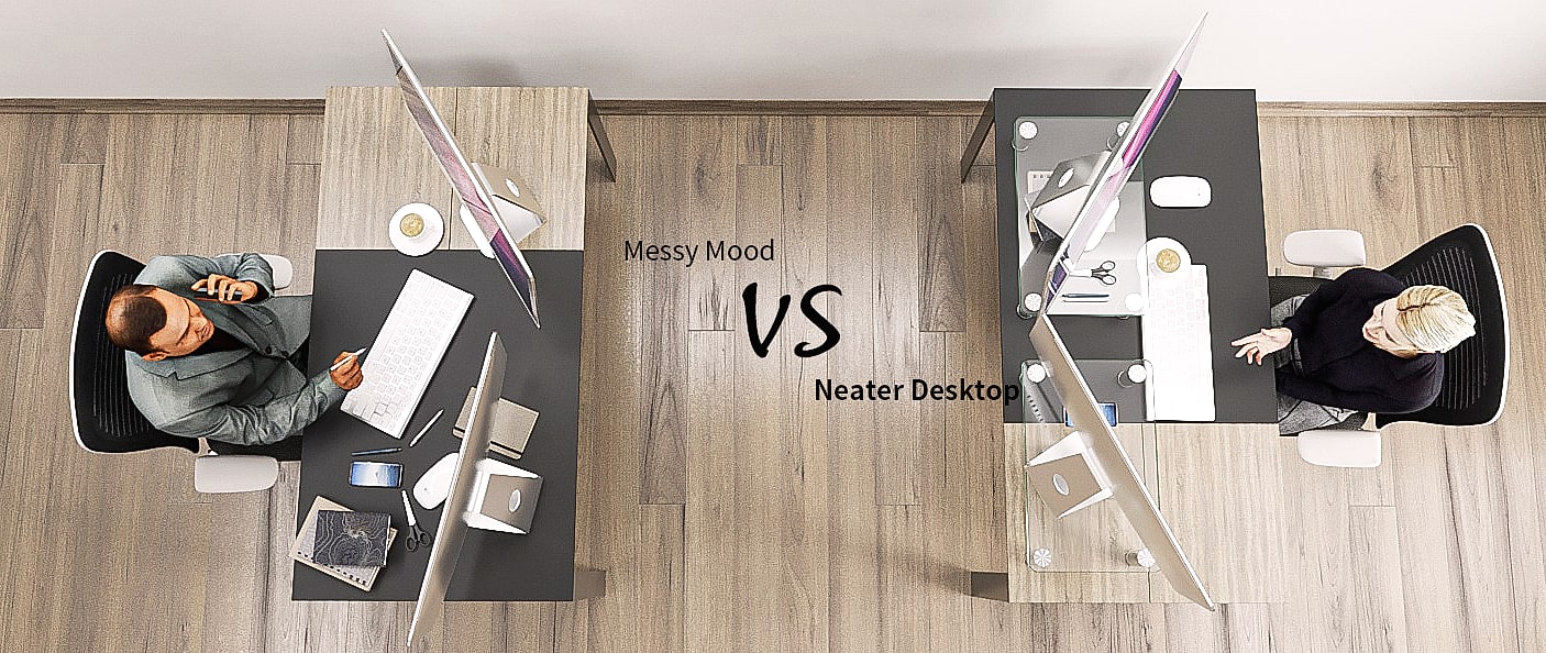 Hemudu Monitor Riser Stand 2 Pack Height Adjustable — assembled view