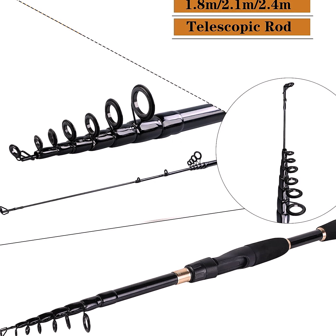 Sougayilang Telescopic Spinning Fishing Rod Carbon Fiber — feature highlights