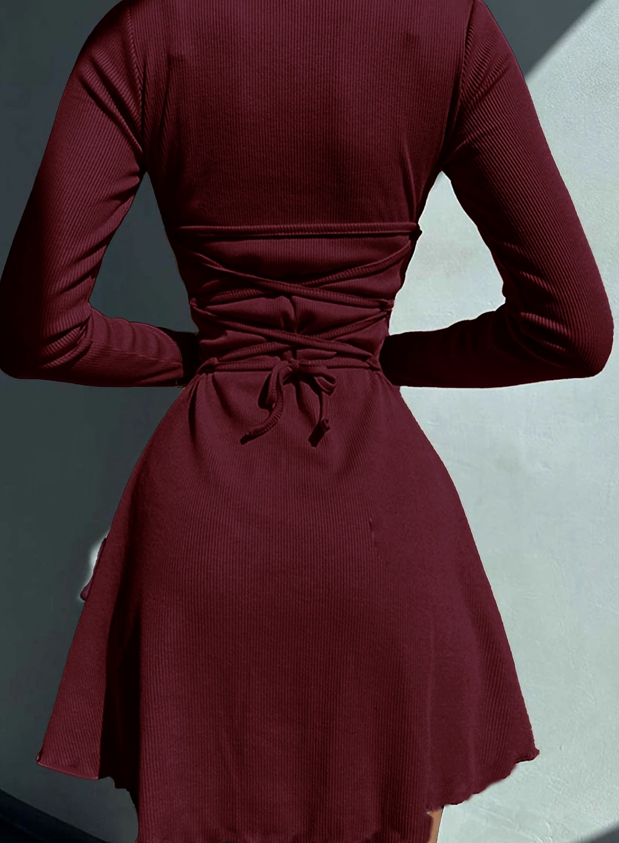 Women's Long Sleeve Bodycon Mini Dress — side view