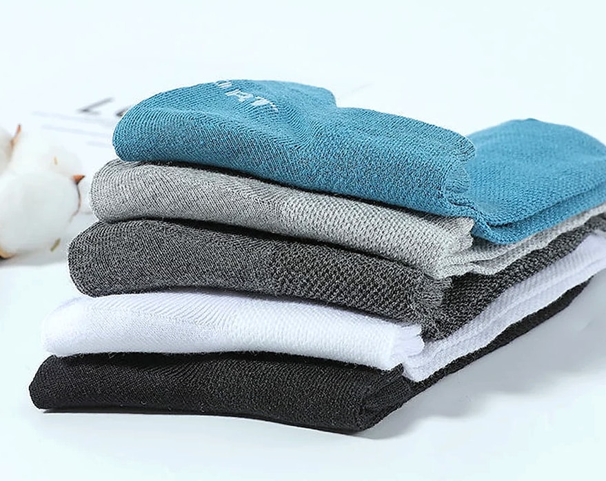 Men's Breathable Mesh Cotton Socks 10 Pairs Short Tube — interior detail