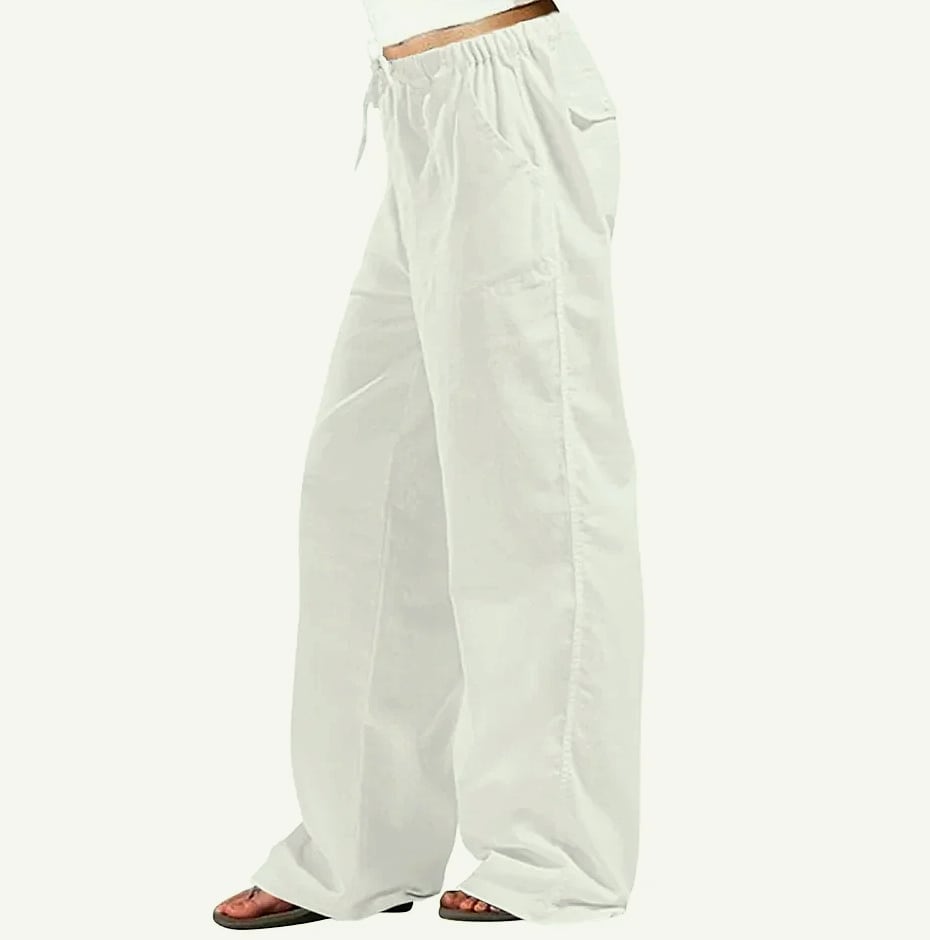 FURCW Women's Cotton Linen High Waist Loose Casual Pants — assembled view