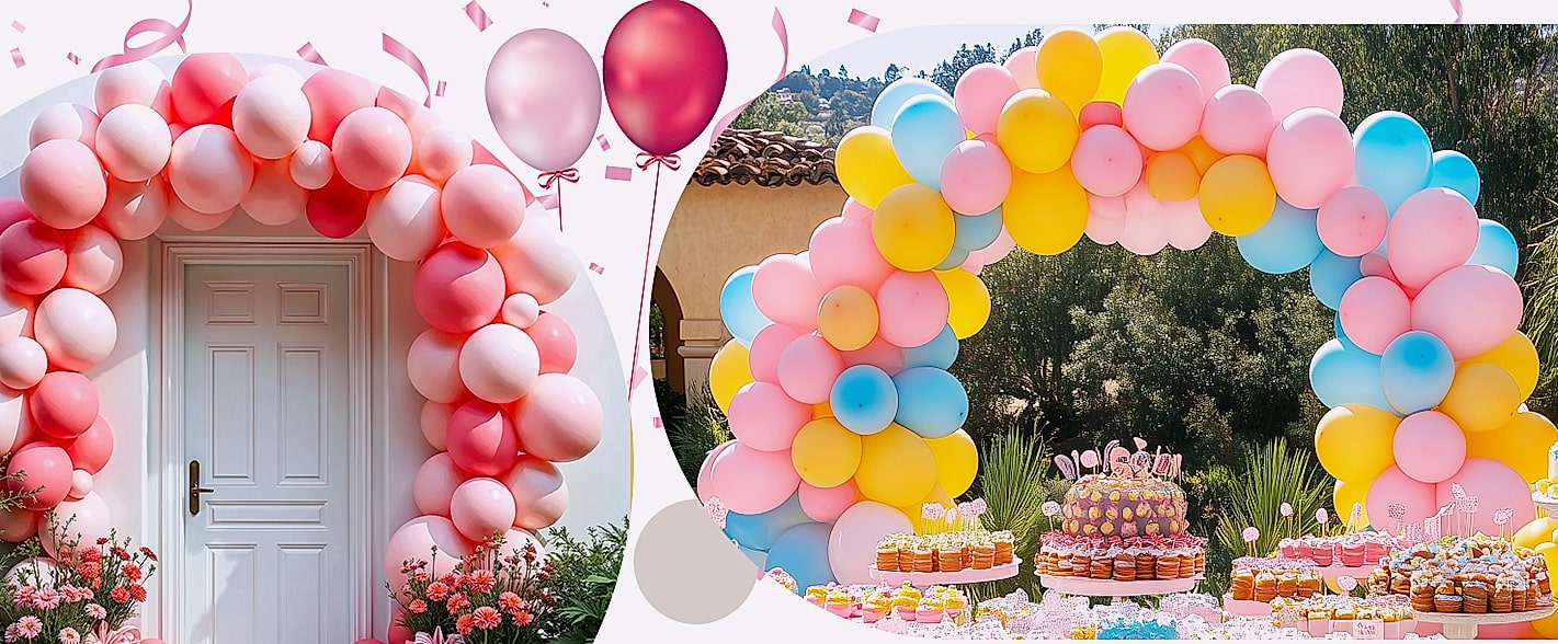 Rubfac White Latex Balloons 129pc Garland Arch Kit — interior detail