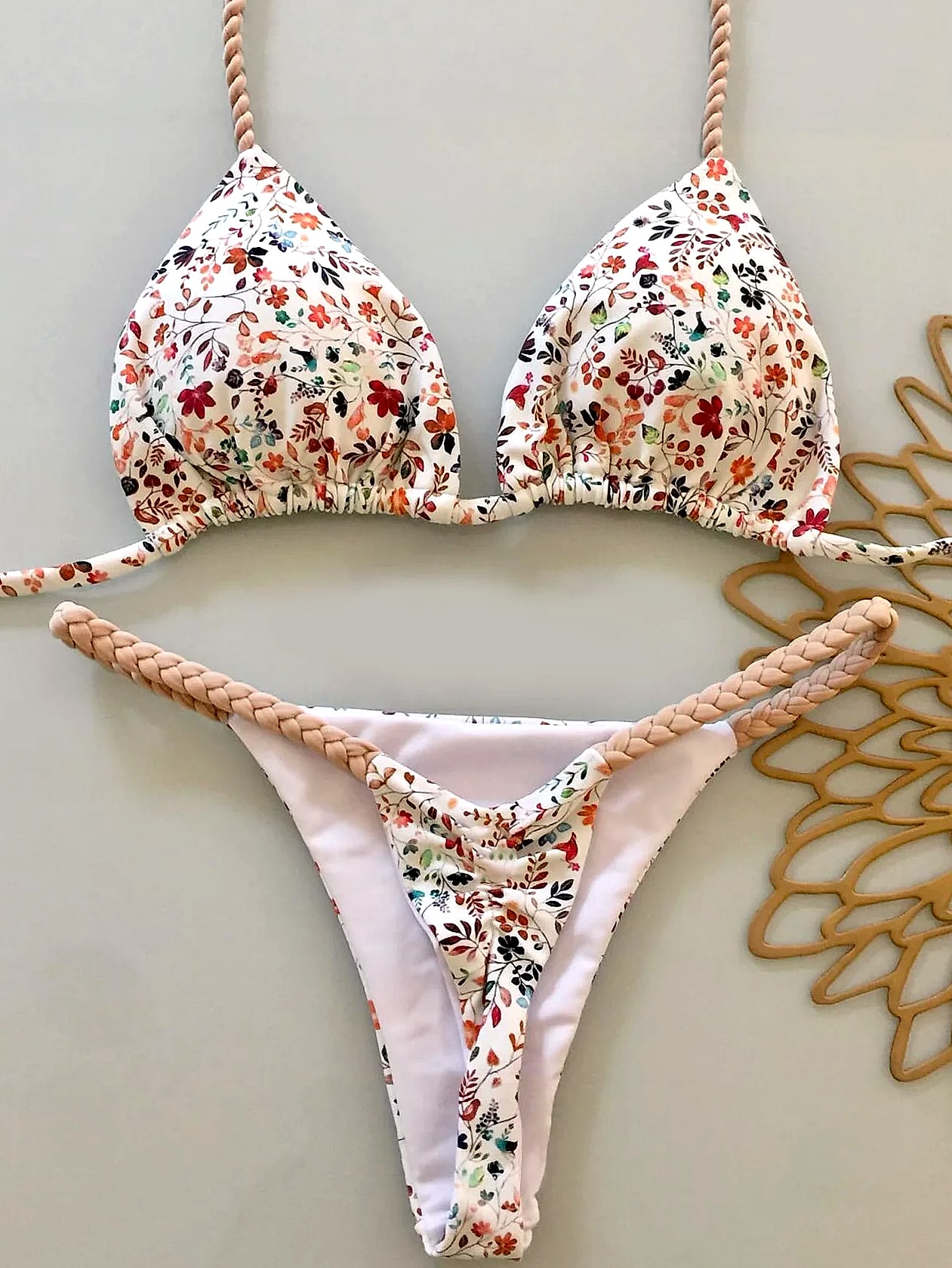 Women's Micro Bikini Brazilian Thong Beachwear Swimsuit — parts overview