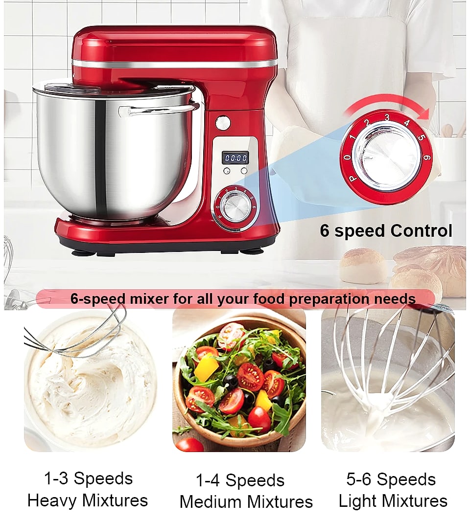 Biolomix 6L Stand Mixer, 1200W DC Motor, 6-Speed Dough — build progress