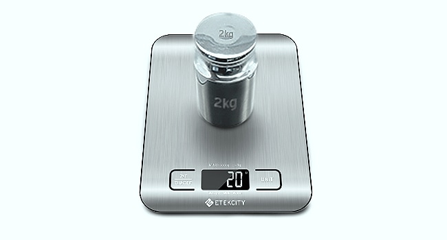 Etekcity Digital Food Scale, 11lb Capacity for Cooking and — package contents