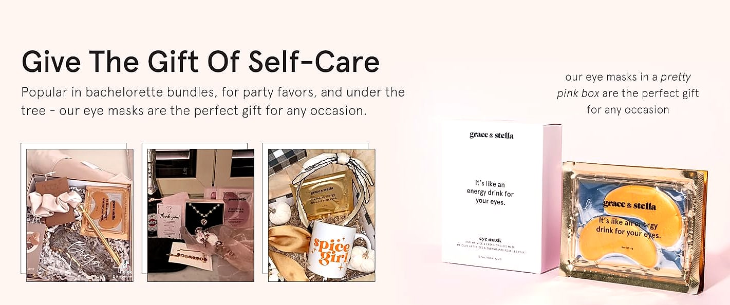 Grace & Stella Gold Under Eye Mask for Dark Circles, 24 — scale reference
