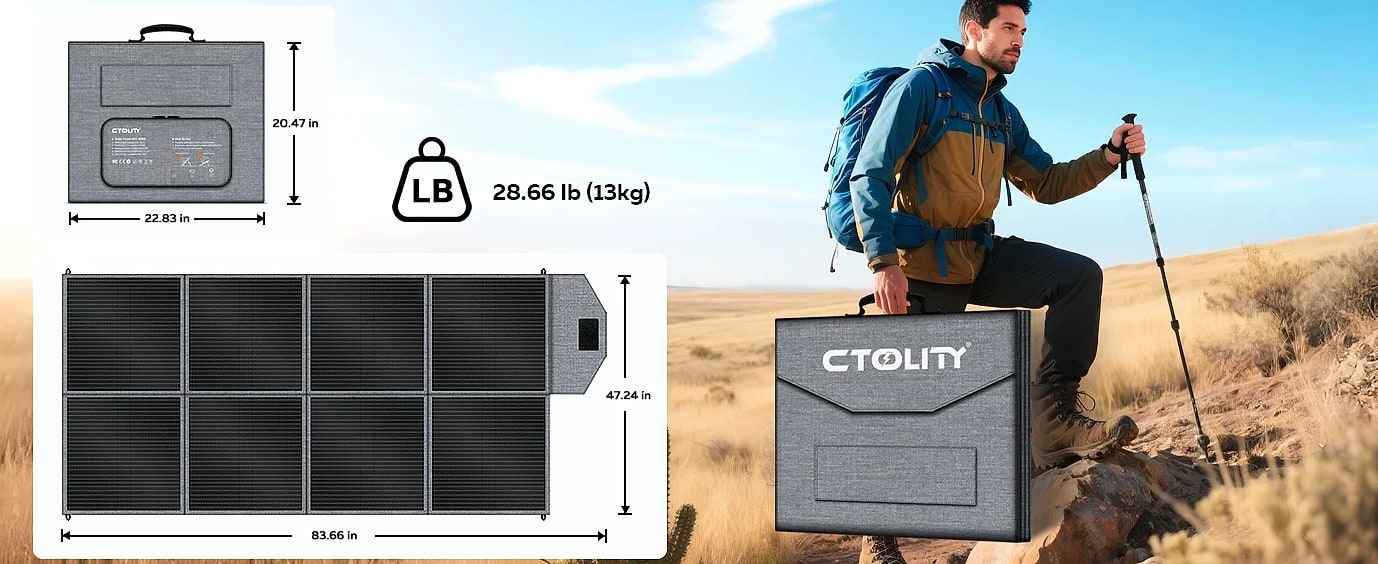 CTOLITY SP400 400W Portable Solar Panel Charger — scale reference