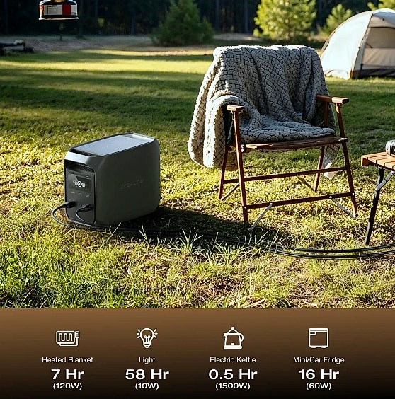EcoFlow DELTA 3 1024Wh LiFePO4 Portable Power Station — interior detail