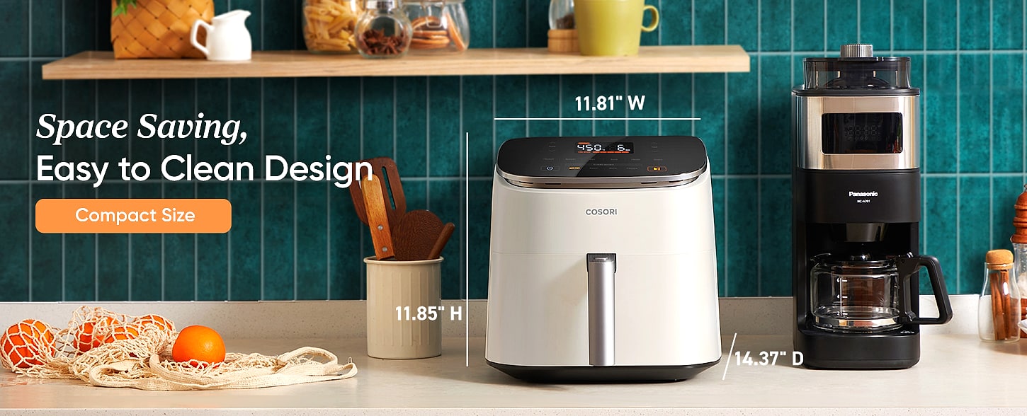 Cosori 9-in-1 Air Fryer 6 Qt, PFAS-Free Ceramic Cooking — package contents