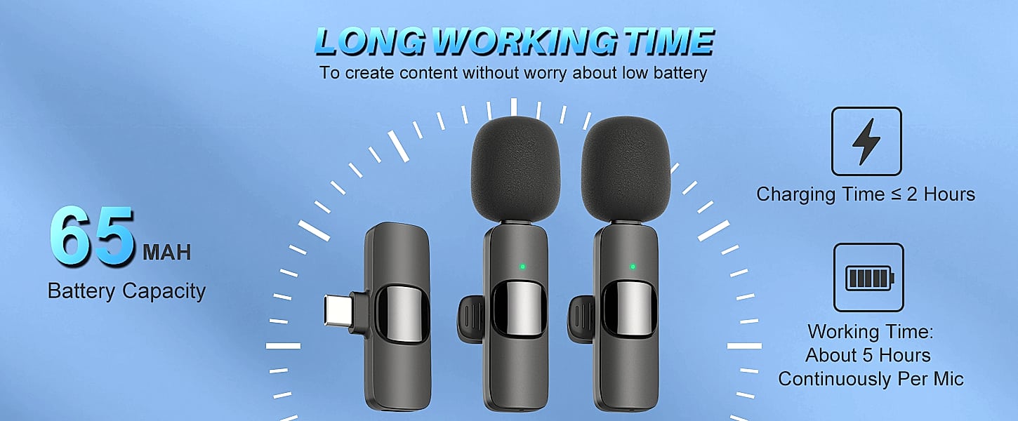 MAYBESTA Wireless Lavalier Microphone 2 Pack for iPhone — size comparison