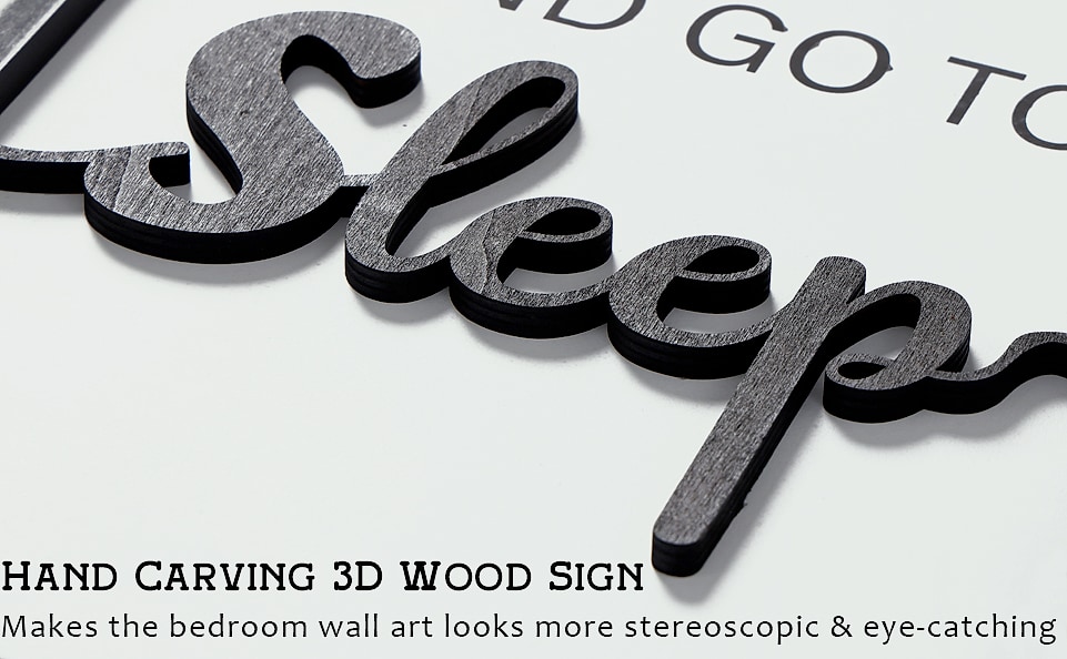 KIOSSUT 3D Wood Give it to God and Go to Sleep Wall Sign Set — close-up details