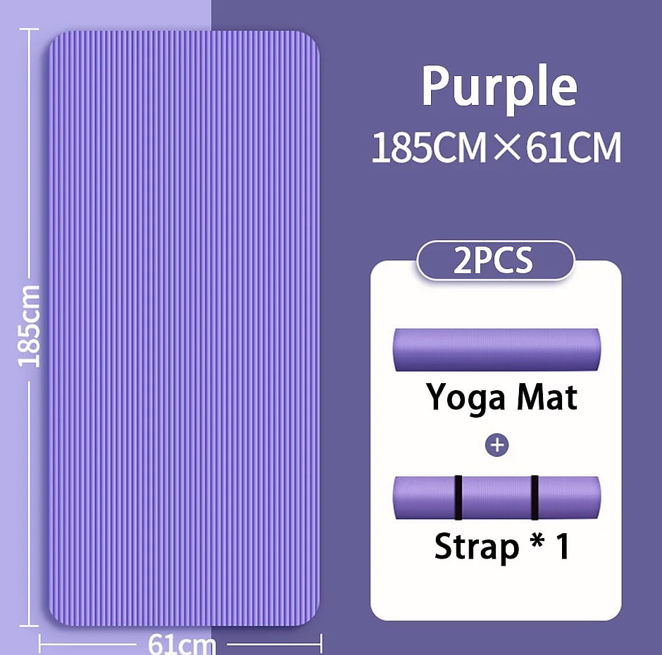 Lostook 8mm NBR Yoga Mat Anti-Slip for Home Fitness — package contents