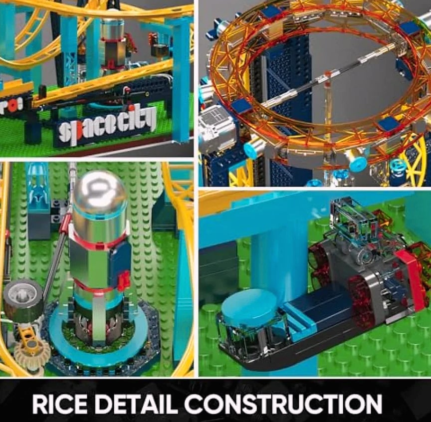 Mould King 11031 Space Elevator Loop Coaster building set — scale reference