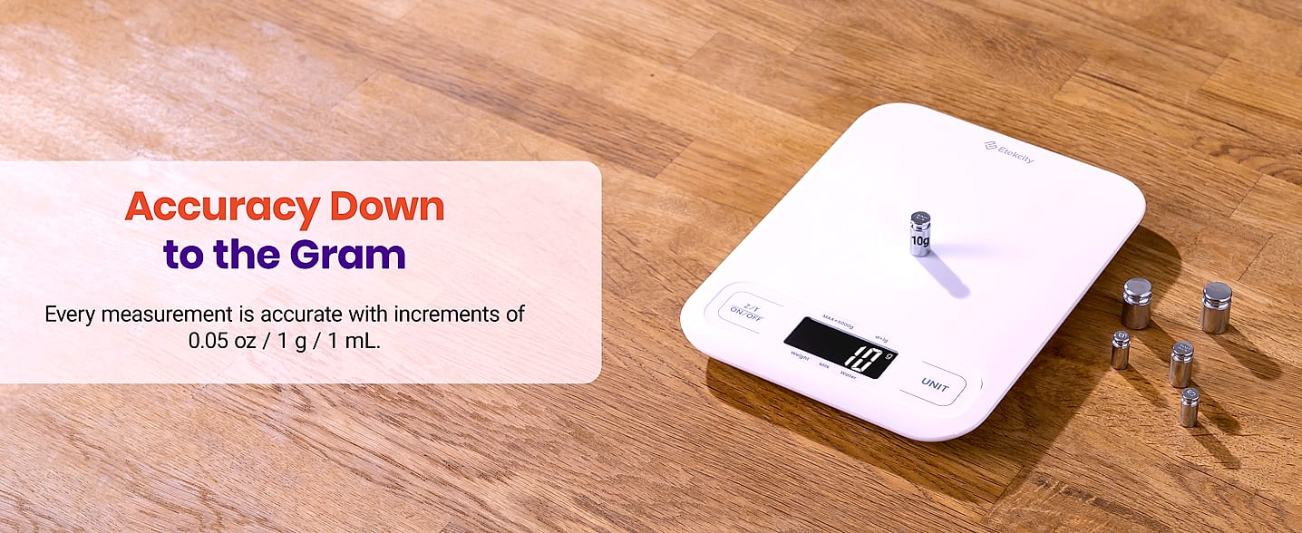 Etekcity Digital Food Scale, 11lb Capacity for Cooking and — size comparison