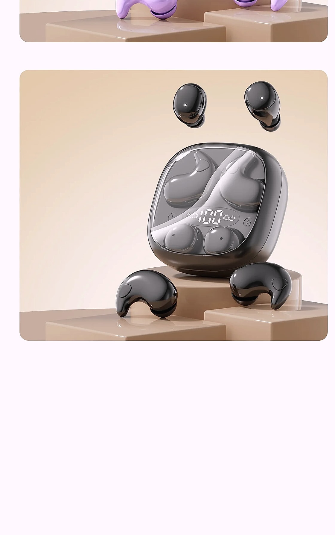 ESTG M126 Sleep Earbuds Bluetooth Headset Comfortable Wear — size comparison