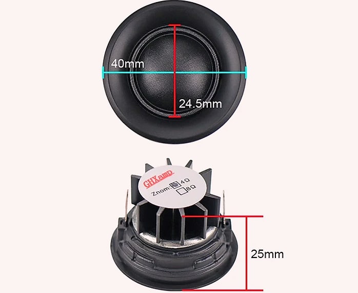 GHXAMP 20 Core 1.5 inch Tweeter Car Speaker 4ohm 10W Pair — package contents