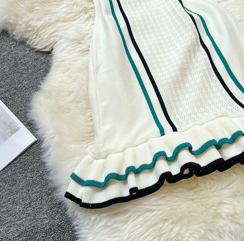 YUOOMUOO Knitted Mini Dress with Ruffle Hips — interior detail