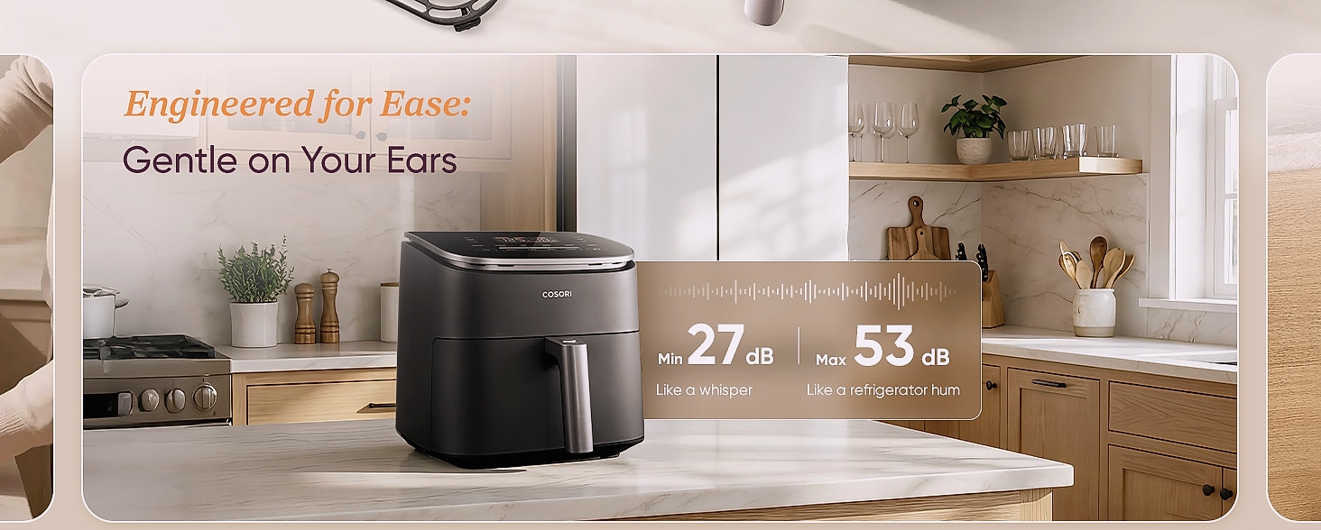 Cosori 9-in-1 Air Fryer 6 Qt, PFAS-Free Ceramic Cooking — assembled view